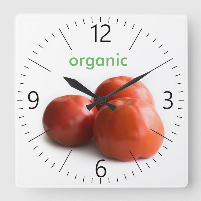 Reloj Cuadrado Tomate maduro (Anverso)