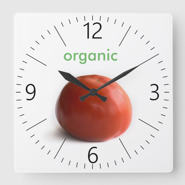 Reloj Cuadrado Tomate maduro (Anverso)