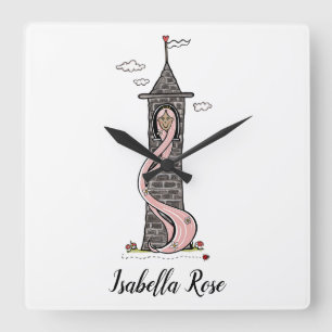 Reloj Cuadrado Tono de piel medio personalizado de Rapunzel Princ