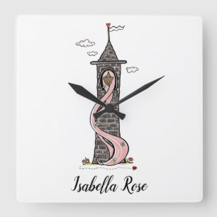 Reloj Cuadrado Tono de piel oscura de la princesa Rapunzel person