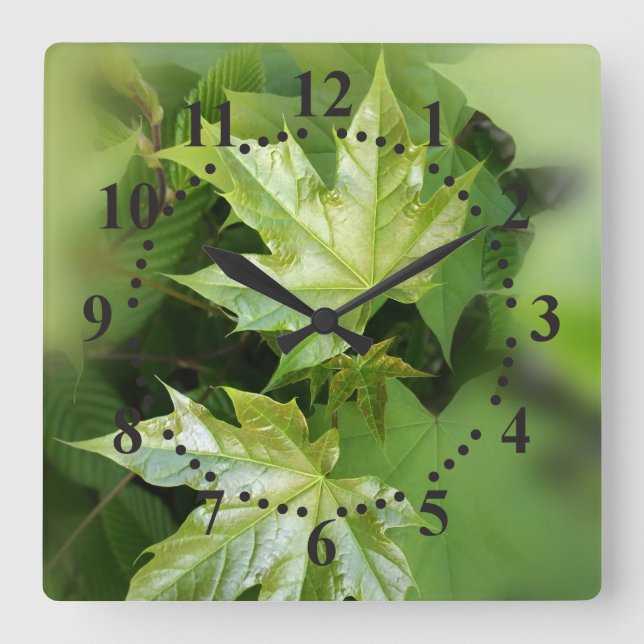 Reloj Cuadrado tonos de primavera (Anverso)