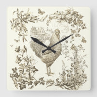 Toque Floral Beige-Rooster clásico de época