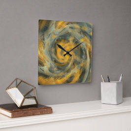 Reloj Cuadrado Torbellino Giratorio Abstracto 