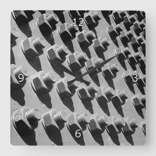 Reloj Cuadrado Tornillos Y Tuercas De Puente (Anverso)