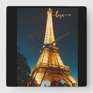 Reloj Cuadrado Torre de Amor Eiffel