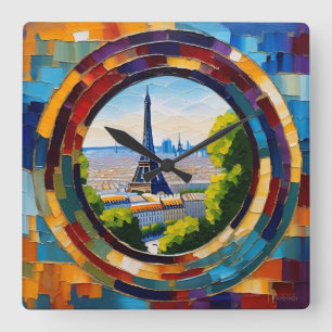 Reloj Cuadrado Torre Eiffel de París