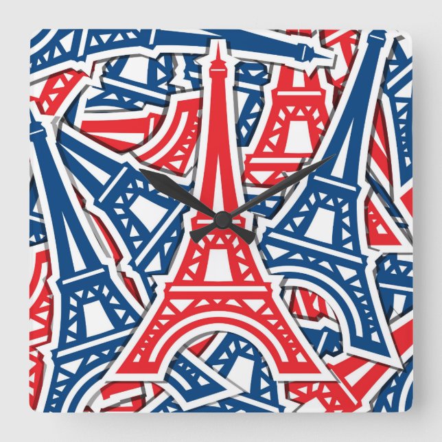 Reloj Cuadrado Torre Eiffel, patrón de Francia (Anverso)