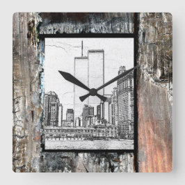 Reloj Cuadrado Torres gemelas