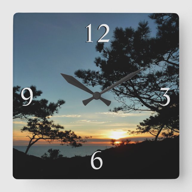 Reloj Cuadrado Torrey Pine Sunset III California (Anverso)