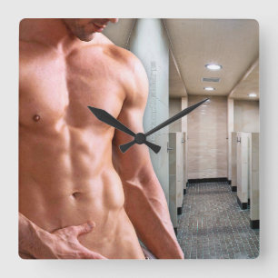 Reloj Cuadrado Torso de hombre musculoso sin camiseta de Slippery
