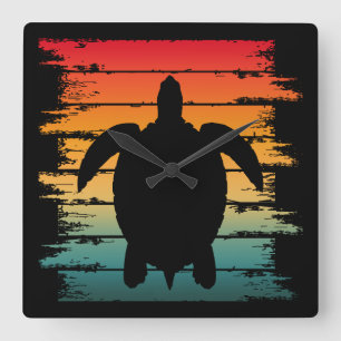 RELOJ CUADRADO TORTUGA ANTIGUA CRIATURA MARINA REPTIL