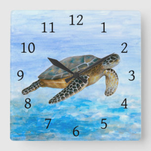 Reloj Cuadrado Tortuga marina 1