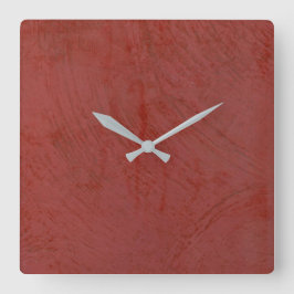 Reloj Cuadrado Toscana Red Stucco