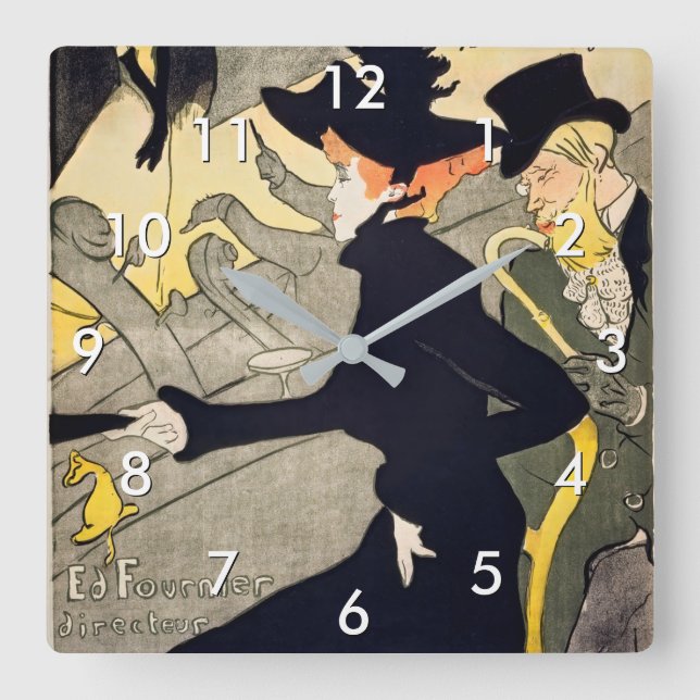 Reloj Cuadrado Toulouse-Lautrec - Divan Japonais (Anverso)