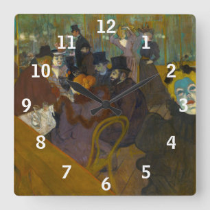Reloj Cuadrado Toulouse-Lautrec - En el Rouge
