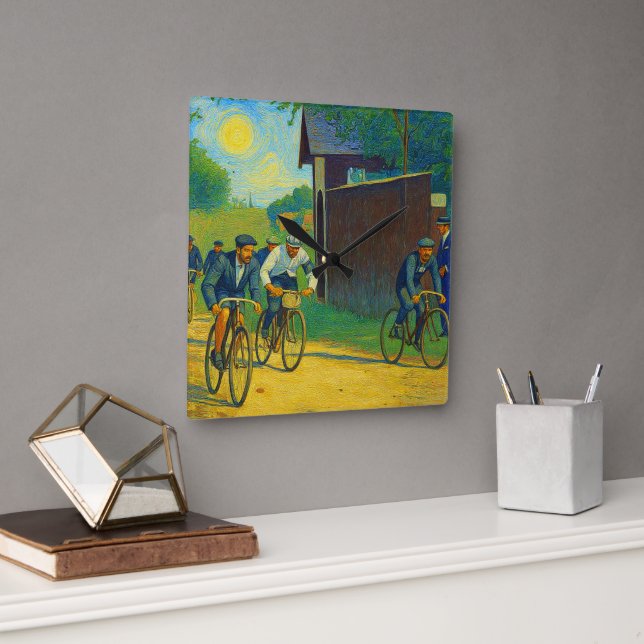 Reloj Cuadrado Tour de France First Race 1903 van Gogh Redux (Oficina)