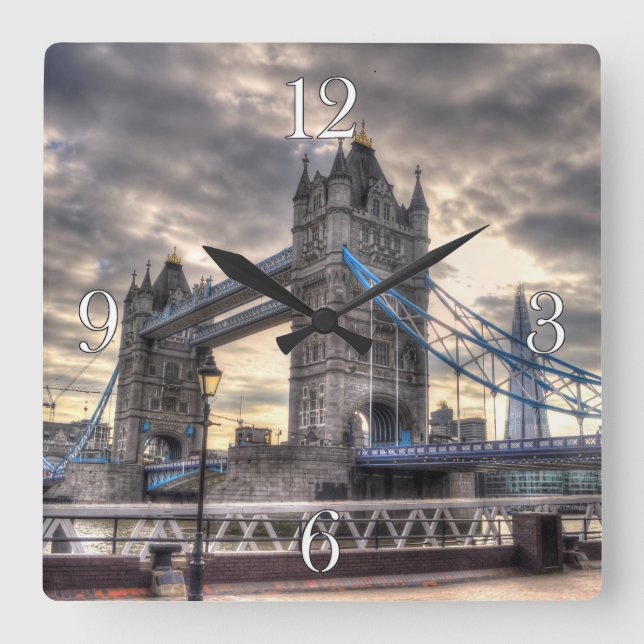 Reloj Cuadrado Tower Bridge y The Shard, Londres, Inglaterra (Anverso)