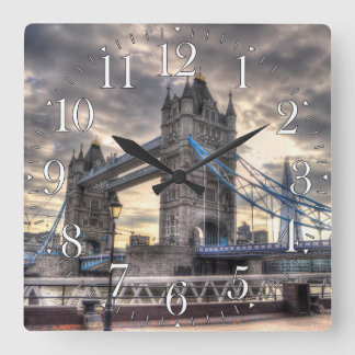 Reloj Cuadrado Tower Bridge y The Shard, Londres, Inglaterra