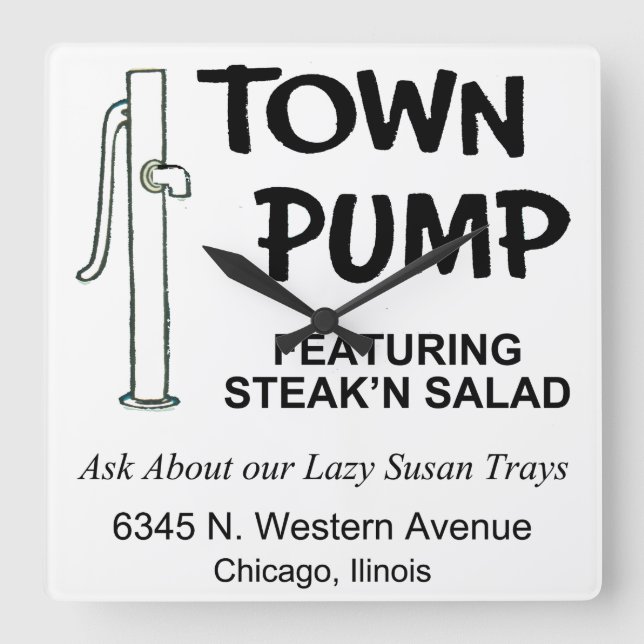Reloj Cuadrado Town Pump Restaurant, Chicago, Illinois (Anverso)