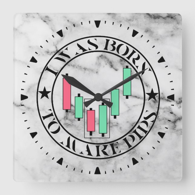 Reloj Cuadrado Trade Design | Bullish pattern | Marble (Anverso)