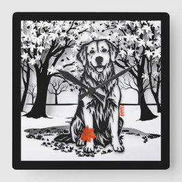 Reloj Cuadrado TRANQUIL GLEN Golden Retriever