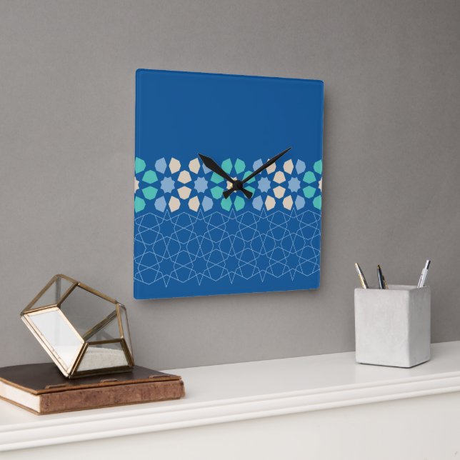 Reloj Cuadrado Tranquilidad turquesa azul (Oficina)