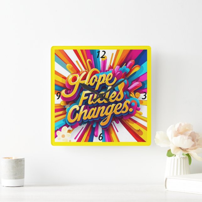 Reloj Cuadrado "Transforme Tu Vida" (Hogar)