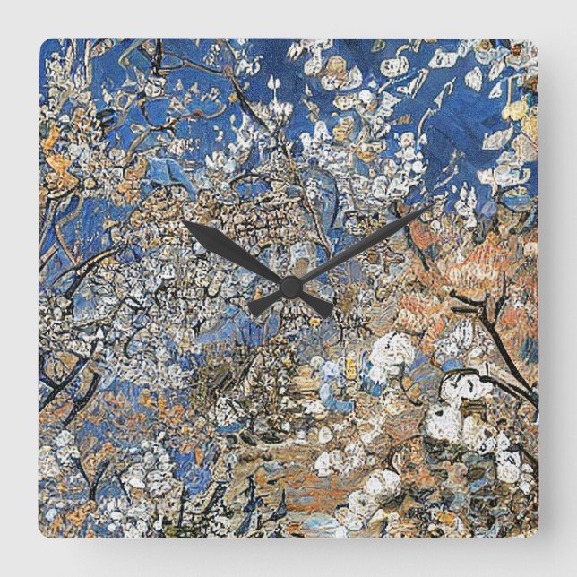 RELOJ CUADRADO TREE BLOSSOM (Anverso)