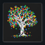 Reloj Cuadrado Tree Of Life Autism Awareness Month<br><div class="desc">Tree Of Life Autism Awareness Month</div>
