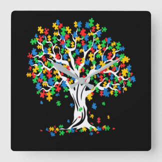 Reloj Cuadrado Tree Of Life Autism Awareness Month