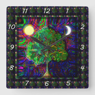 Reloj Cuadrado Tree of Life Night and Day