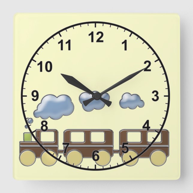 Reloj Cuadrado Tren Choo Choo (Anverso)