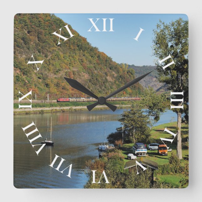 Reloj Cuadrado Tren de carga con Löf (Anverso)