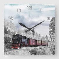 Tren de locomotora de vapor que recorre la nieve