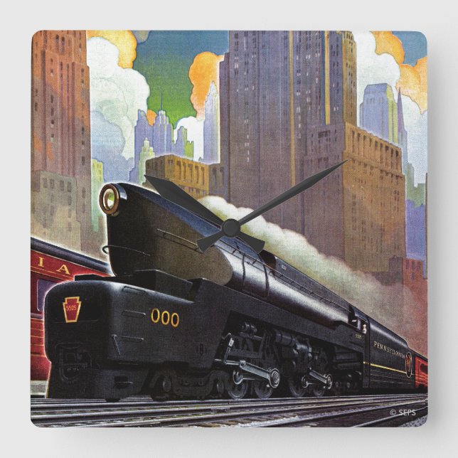 Reloj Cuadrado Tren de Pensilvania por desconocido (Anverso)
