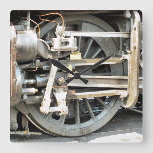 RELOJ CUADRADO TRENES DE VAPOR