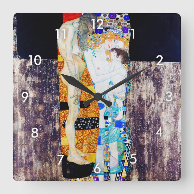 Reloj Cuadrado Tres Edades de Vida, Gustav Klimt (Anverso)