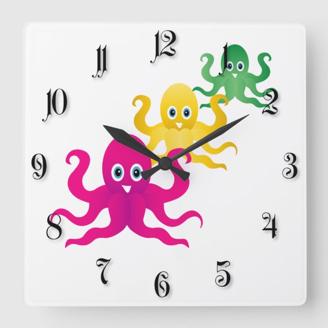 Reloj Cuadrado Tres galletas graciosas (Anverso)