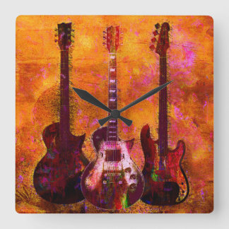 Reloj Cuadrado Tres guitarras