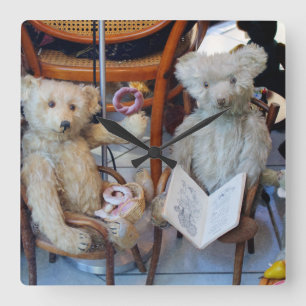 Reloj Cuadrado Tres osos de peluche felices