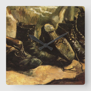 Reloj Cuadrado Tres pares de zapatos por Vincent van Gogh