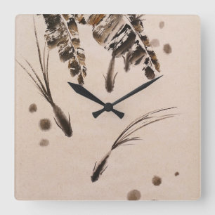 Reloj Cuadrado Tres pequeños peces