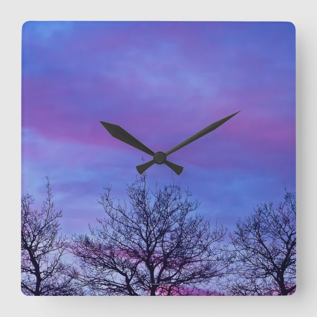 Reloj Cuadrado Tres pistas de árbol (Anverso)