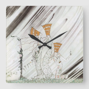 Reloj Cuadrado Tres Princesas en la Montaña Azul por Kay Nielsen