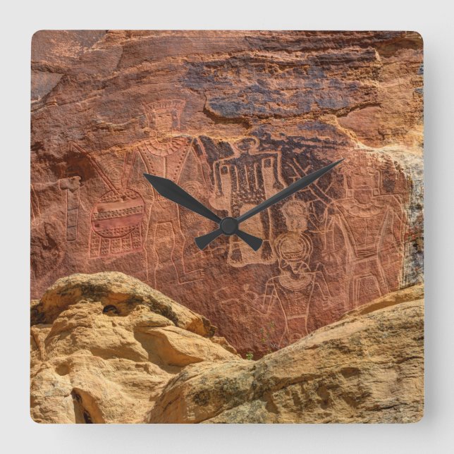 Reloj Cuadrado Tres reyes Petroglyph - rancho de Mcconkie - Utah (Anverso)