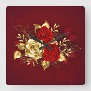 Reloj Cuadrado Tres Rosas Joyas