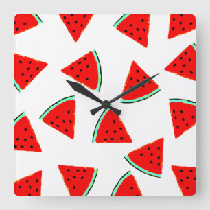 Reloj Cuadrado Triángulos del patrón de la sandía