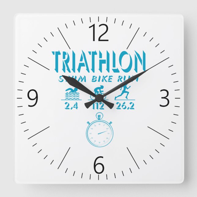 Reloj Cuadrado Triathlon (Anverso)