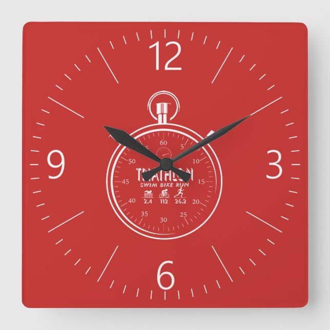 Reloj Cuadrado Triatlón (Anverso)