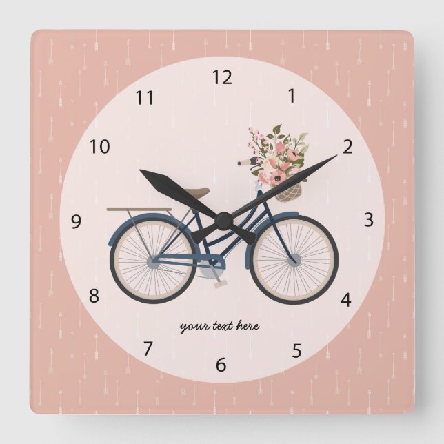 Reloj Cuadrado Tribal Bike (Anverso)